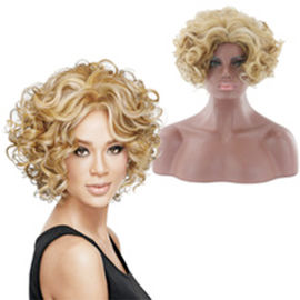Average Cap Size Human Pre Bonded Hair Extensions Soft Short Curly Bob Wigs