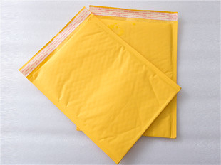 Eco-Friendly Kraft Yellow Bubble Mailers Custom Bag Stock Design Biodegradable