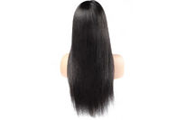 Natural Black Full Lace Wig With Bangs 100% Virgin Silk Straight Human Hair Wigs