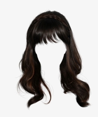 핑크 여성 브라운 자연 검은 긴 직선 진짜